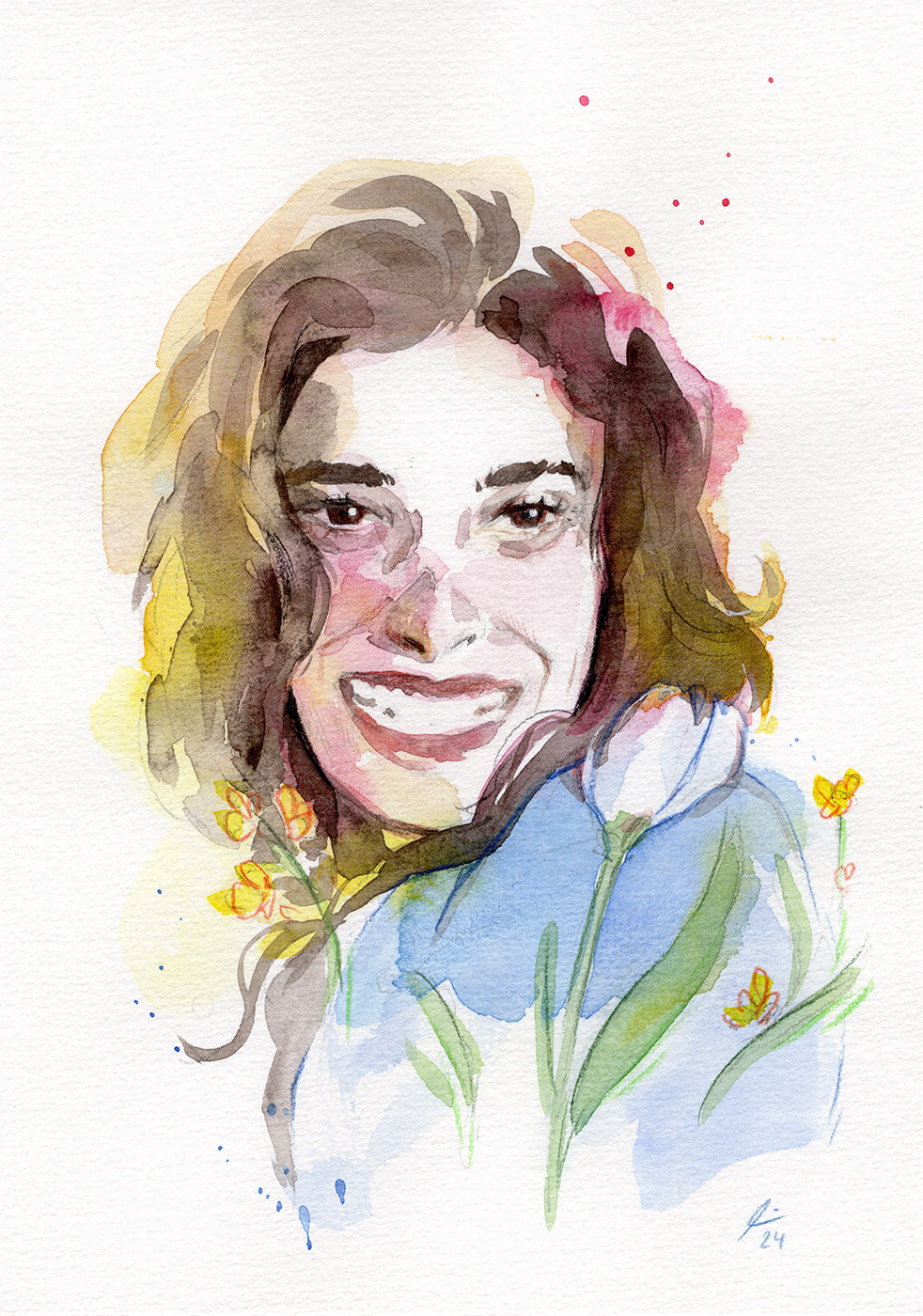 Aquarell Portrait Sandra